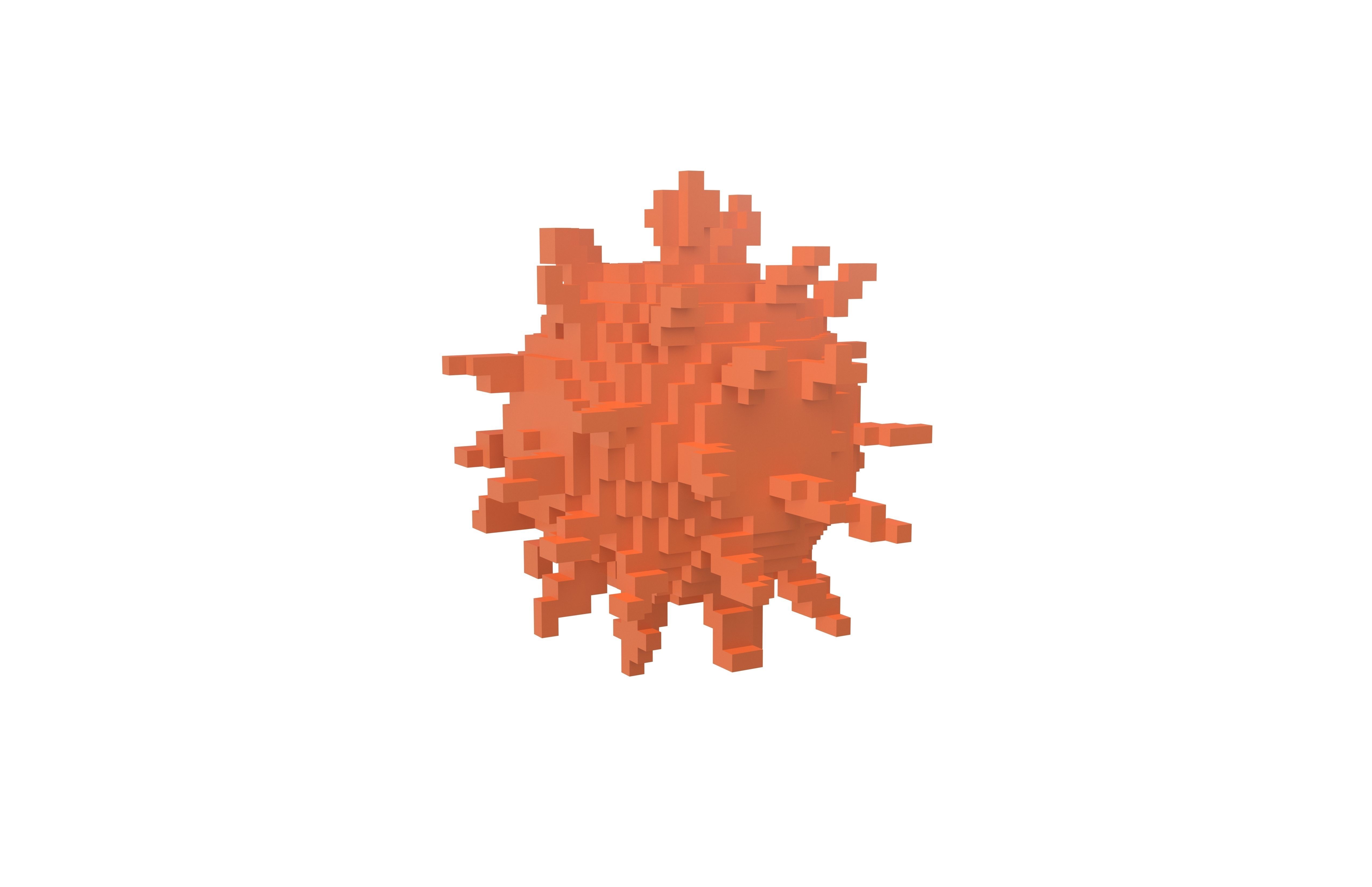 Voxel Virus v1 009 Low-poly 3D model_1