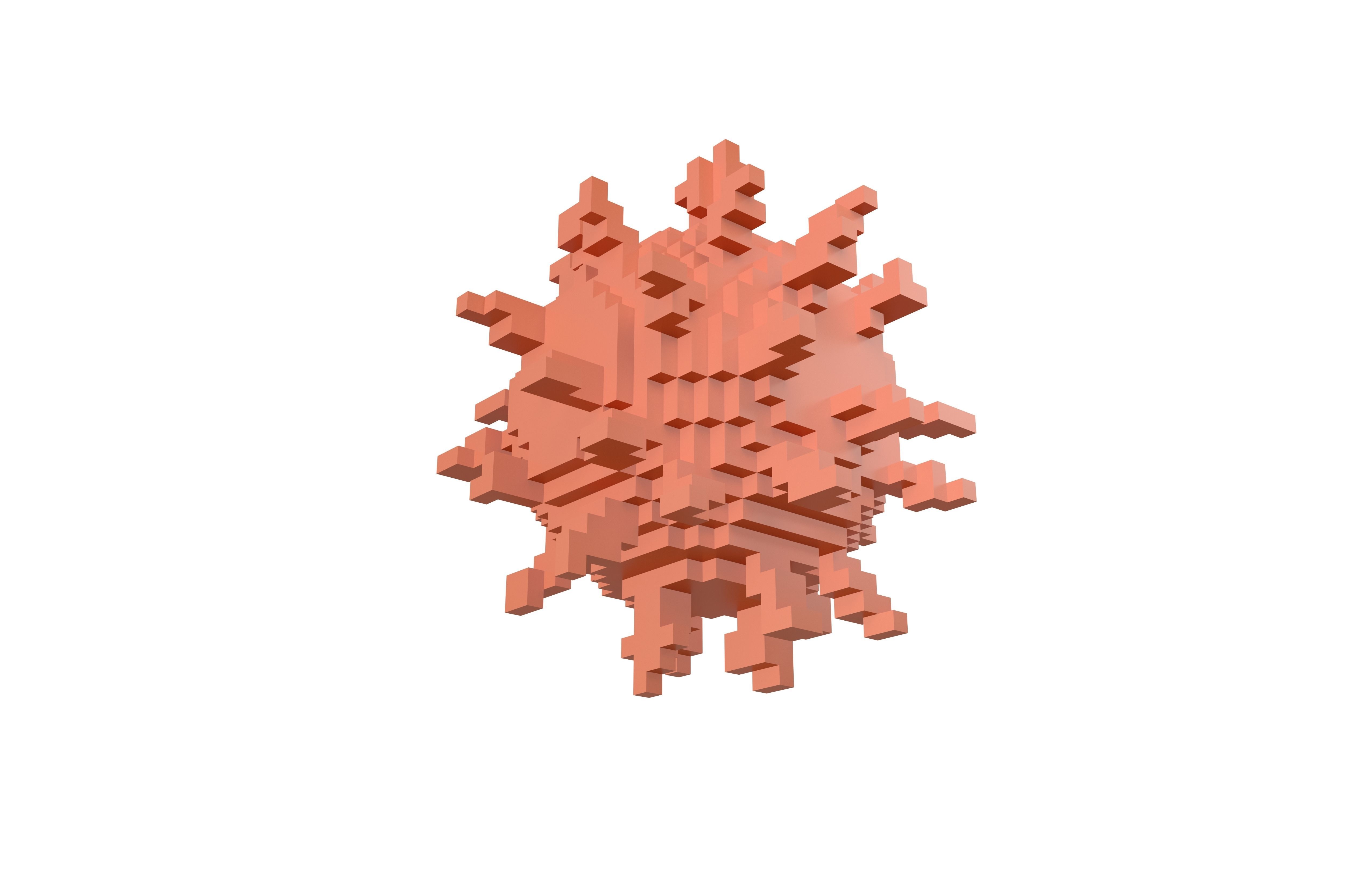 Voxel Virus v1 009 Low-poly 3D model_3
