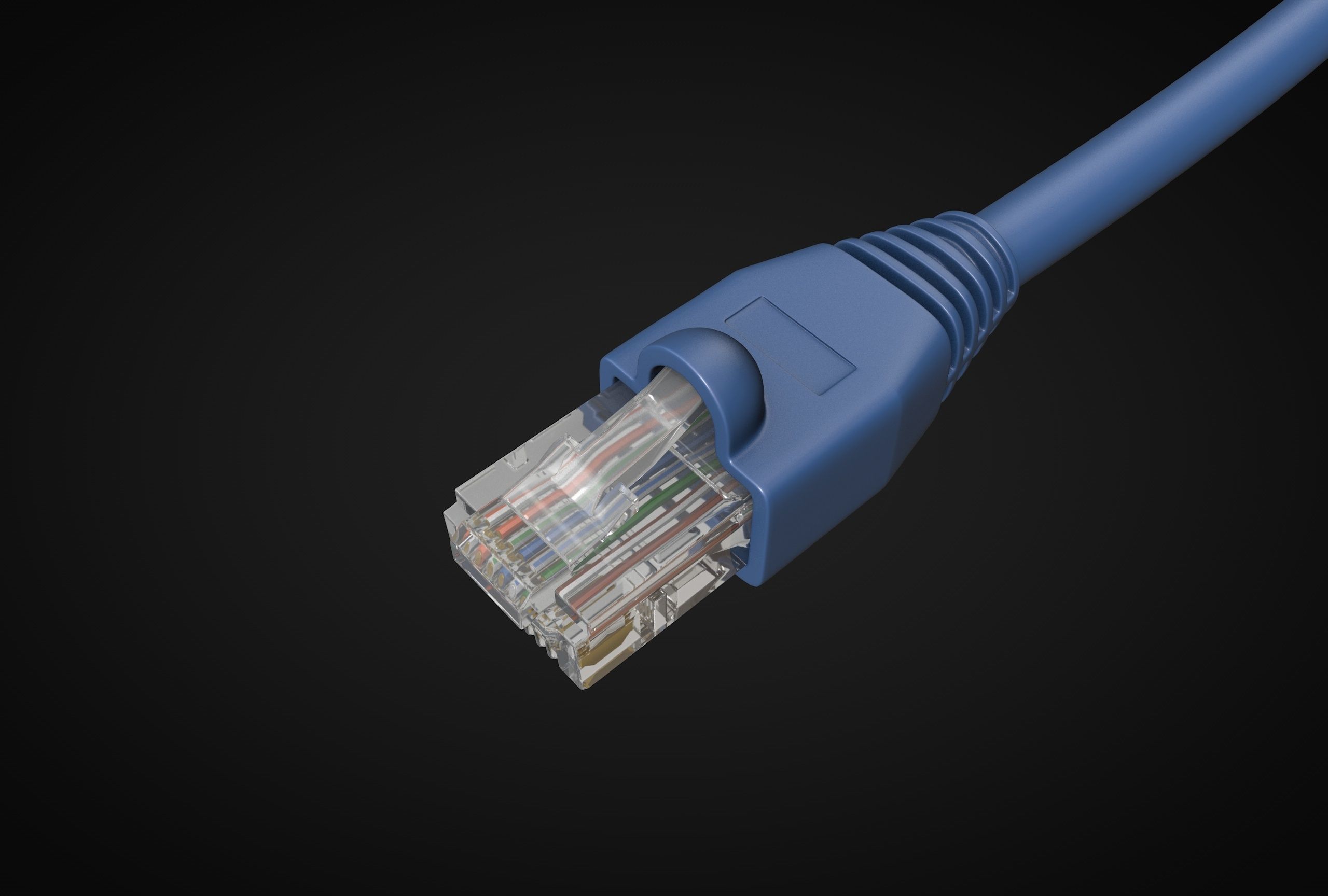 RJ45 UTP Ethernet Cable detailed 3D model_1