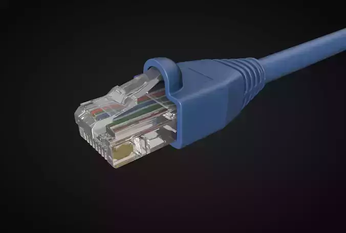  RJ45 UTP Ethernet Cable detailed 3D model