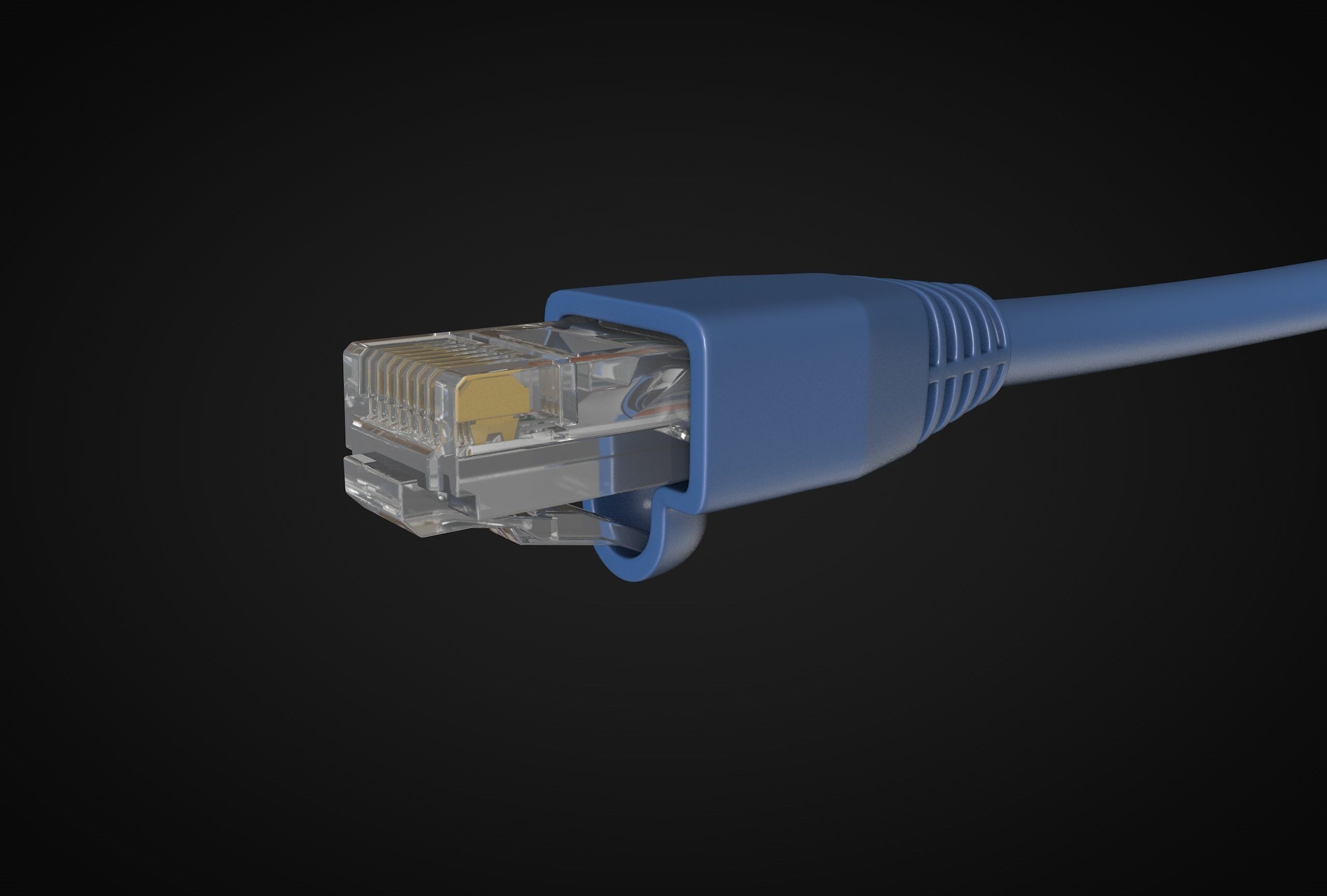 RJ45 UTP Ethernet Cable detailed 3D model_2