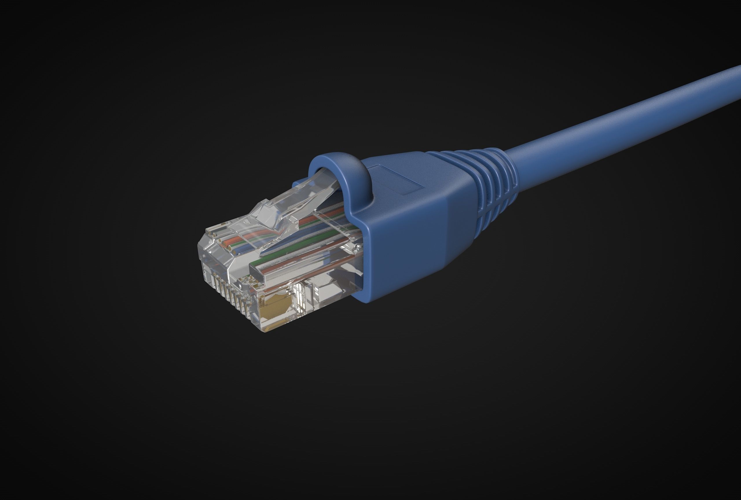 RJ45 UTP Ethernet Cable detailed 3D model_4