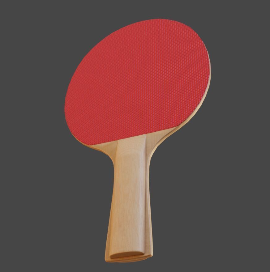 Ping Pong Table 1 with Table Tennis Racket and Ball 3D Model Collection_10