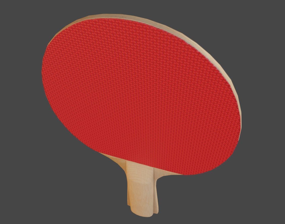 Ping Pong Table 1 with Table Tennis Racket and Ball 3D Model Collection_9