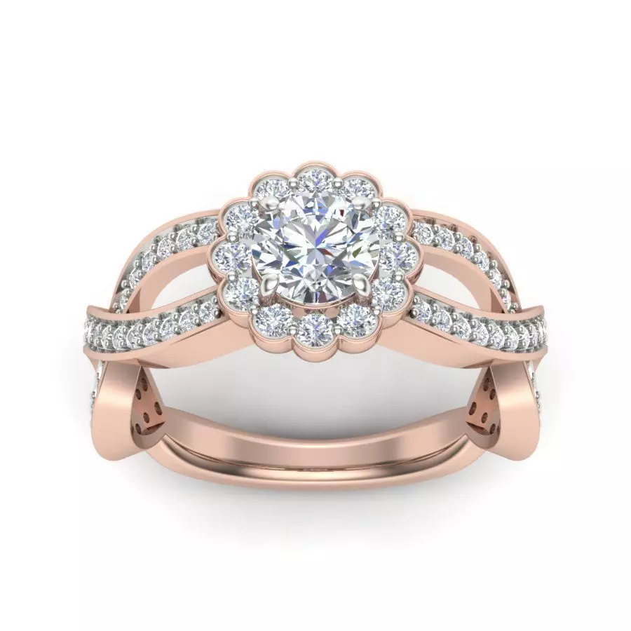 Solitaire Engagement Wedding Ring 3D print model_0