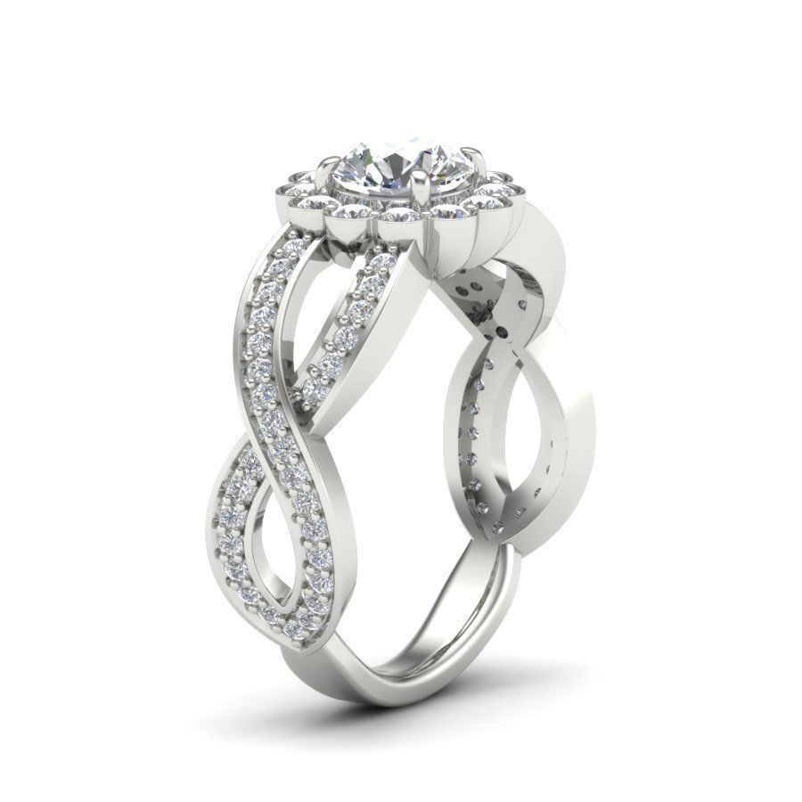 Solitaire Engagement Wedding Ring 3D print model_10
