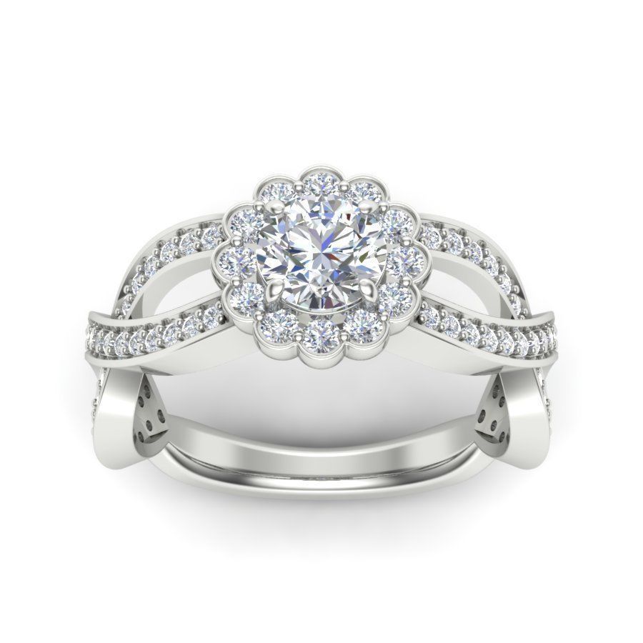 Solitaire Engagement Wedding Ring 3D print model_9