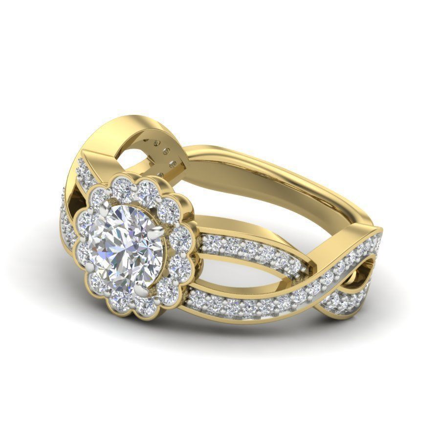 Solitaire Engagement Wedding Ring 3D print model_4