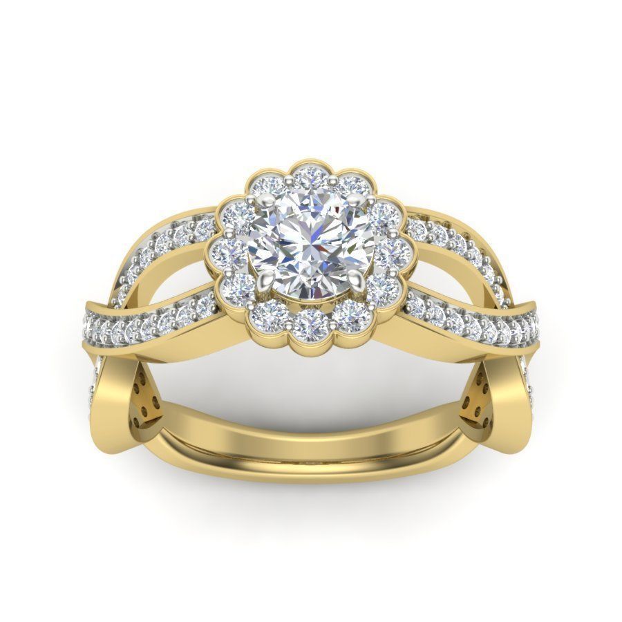 Solitaire Engagement Wedding Ring 3D print model_2