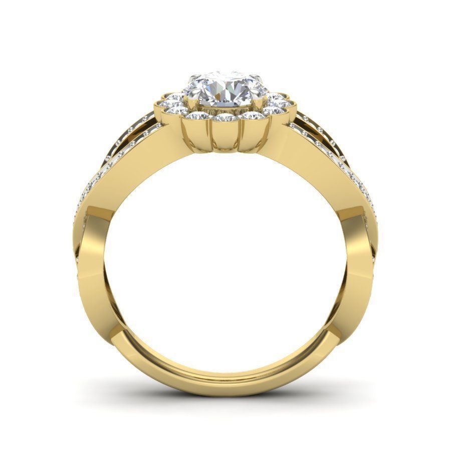 Solitaire Engagement Wedding Ring 3D print model_5