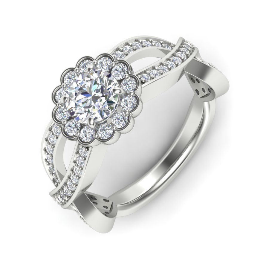 Solitaire Engagement Wedding Ring 3D print model_11