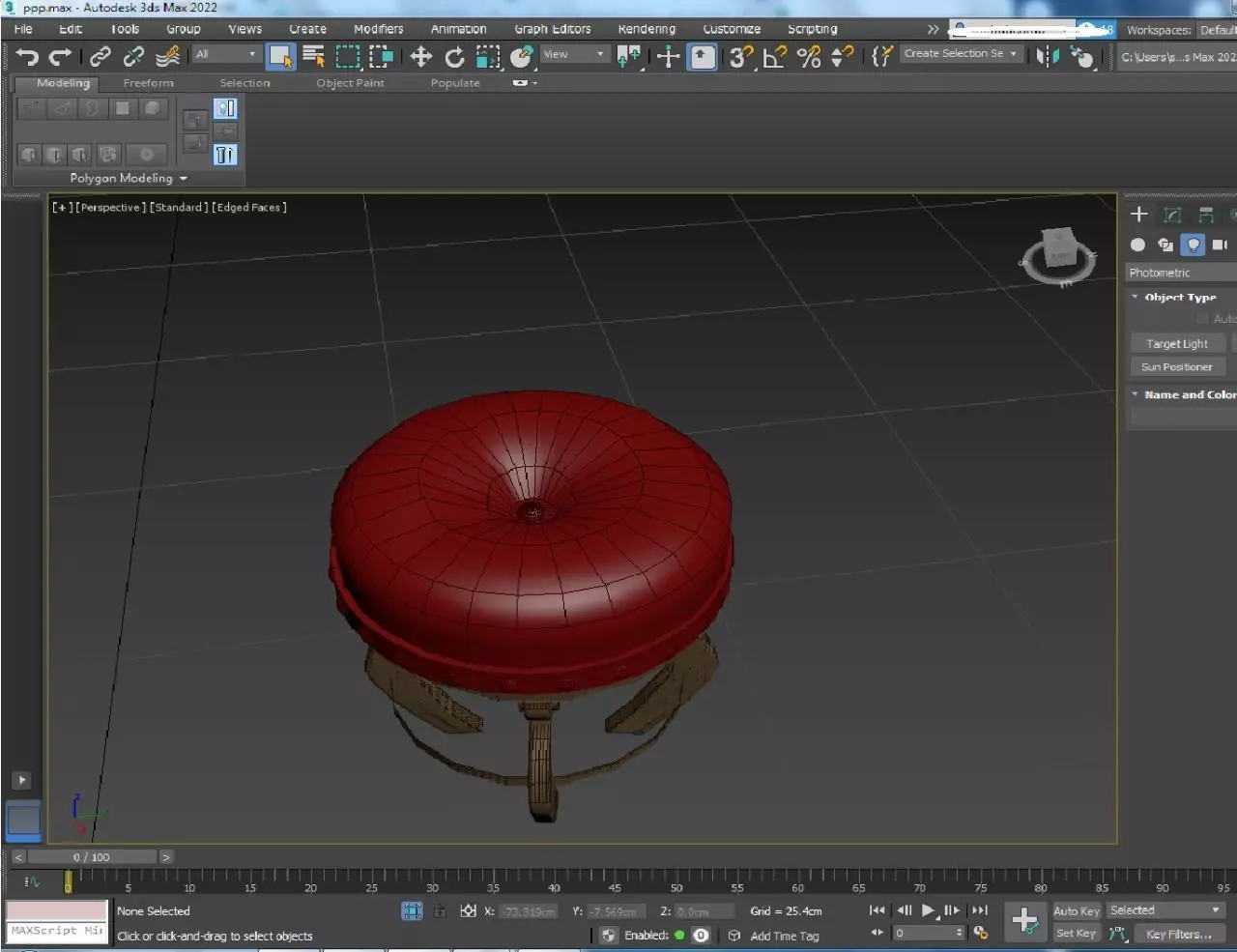 3D chair design Low-poly 3D model