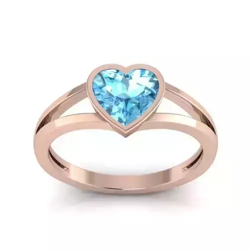 Solitaire Engagement Wedding Heart Stone Ring  3D print model