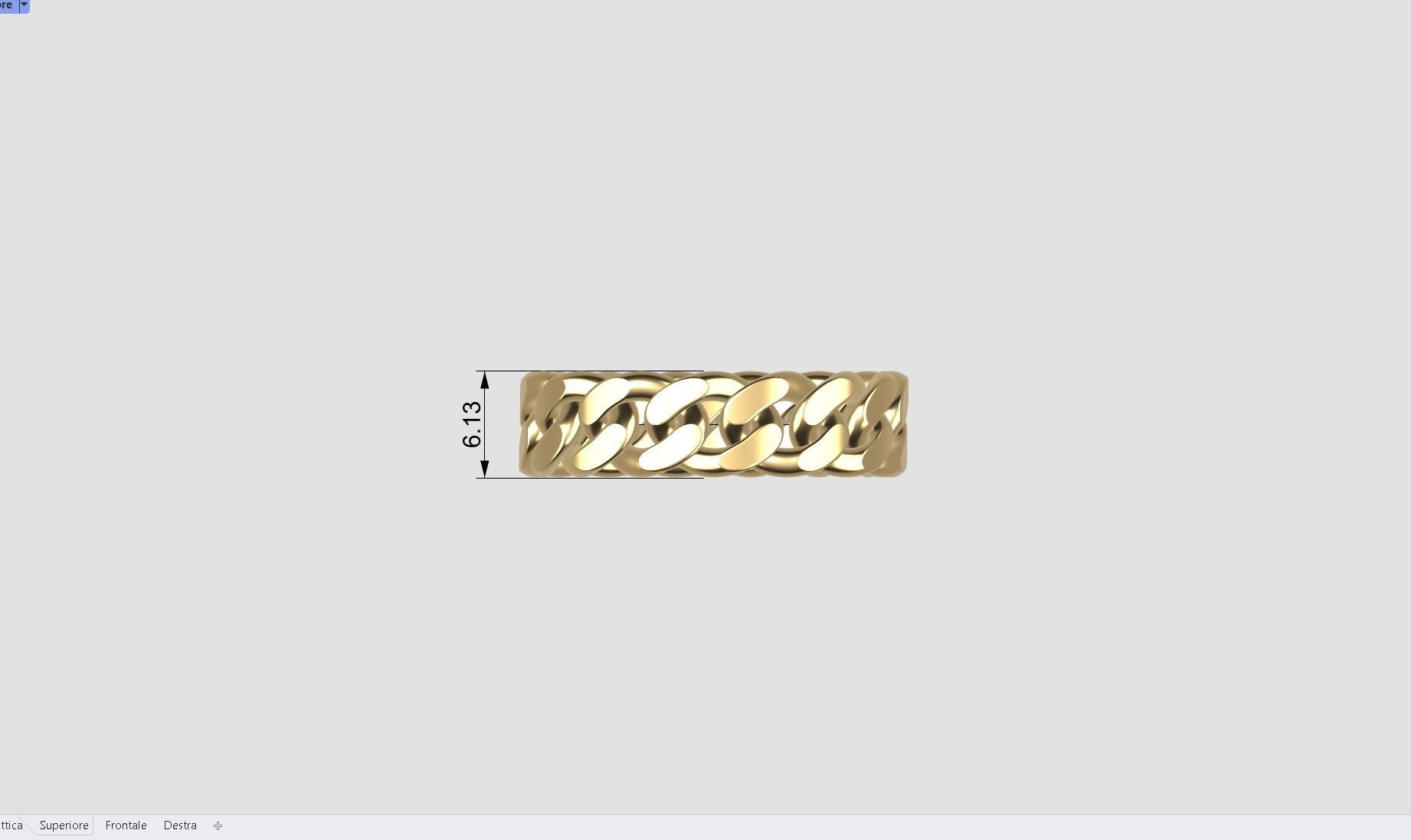 Cuban chain ring 3D print model_6