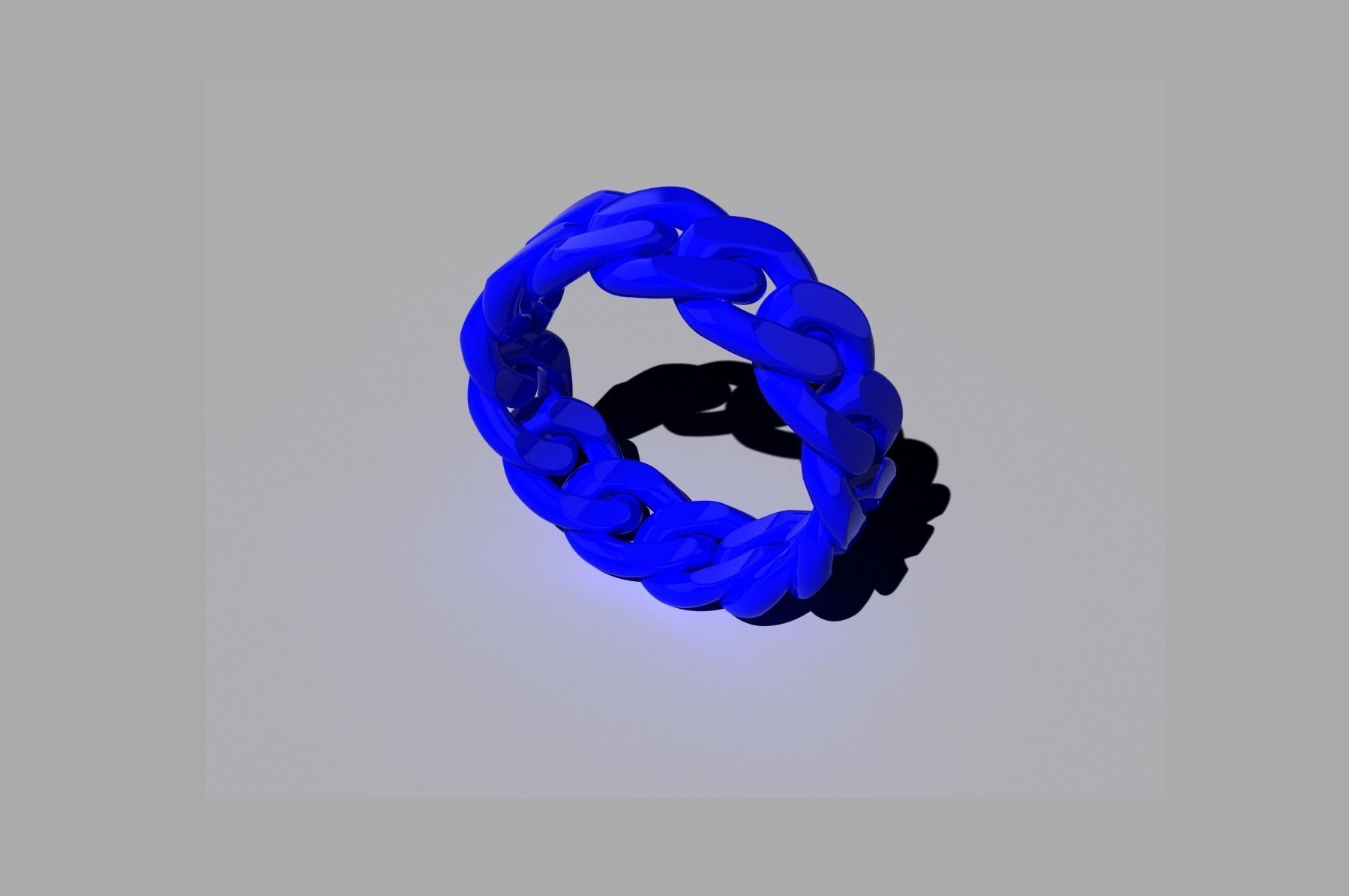Cuban chain ring 3D print model_8