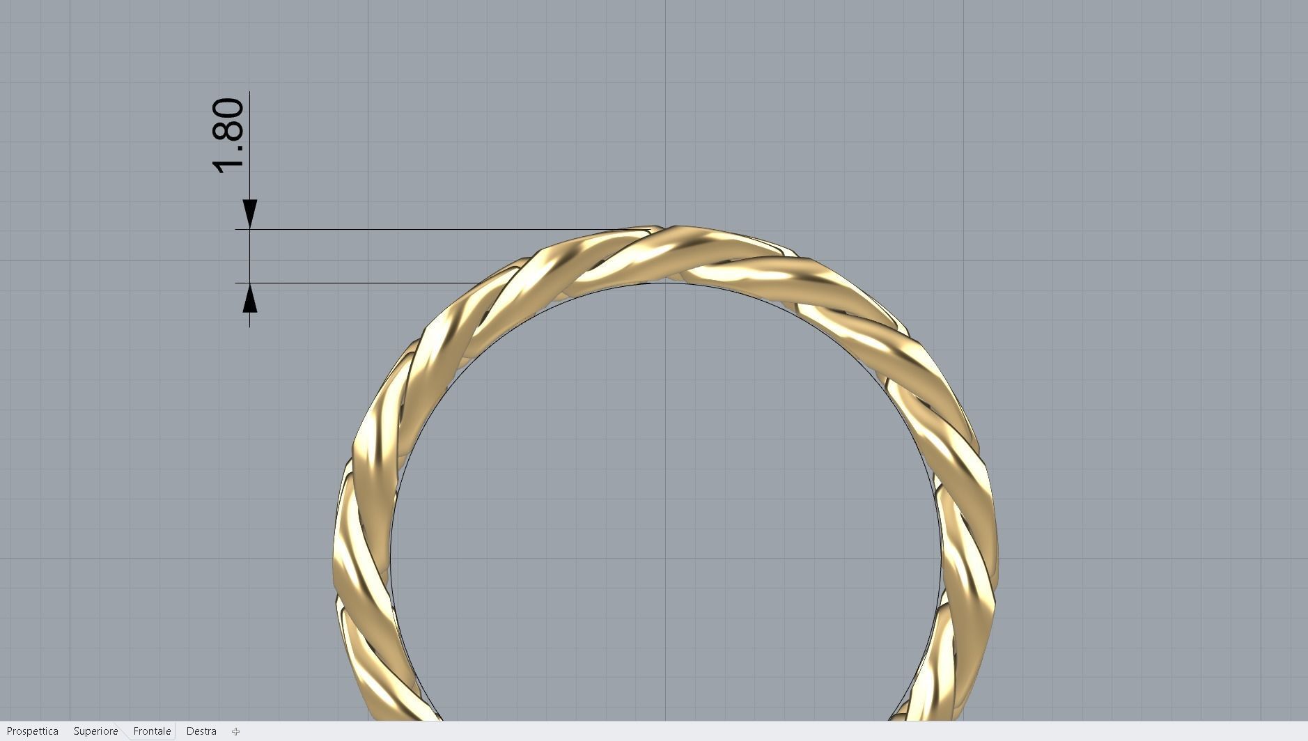 Cuban chain ring 3D print model_7