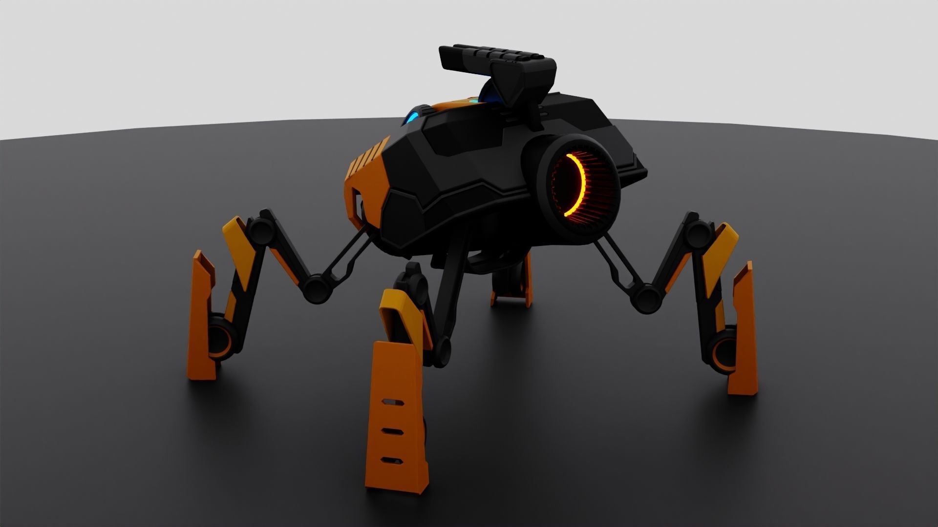 Spider Robot 3D Full Rigged Animated Low-poly 3D model_1