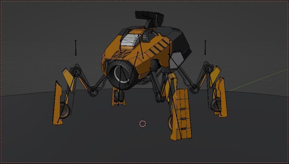 Spider Robot 3D Full Rigged Animated Low-poly 3D model_3