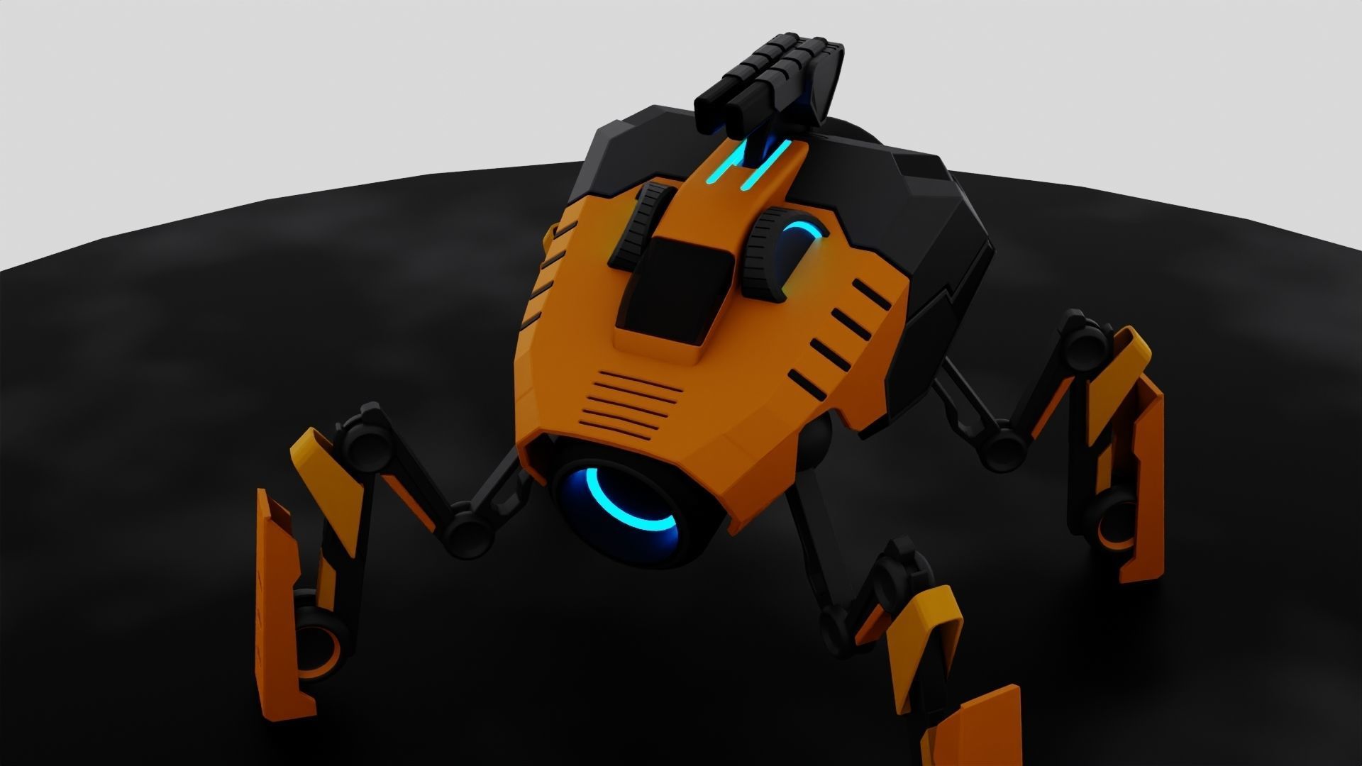 Spider Robot 3D Full Rigged Animated Low-poly 3D model_2