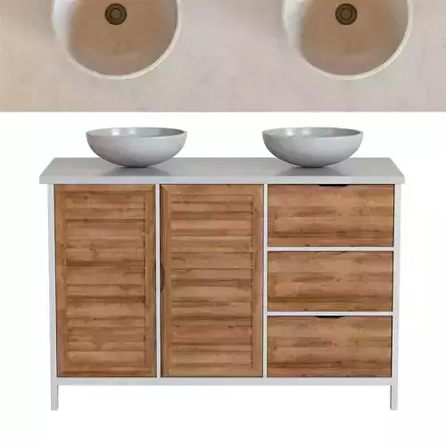 Dressing table Esterel Spruce 2-Door 2-Drawer Double Vanity Unit