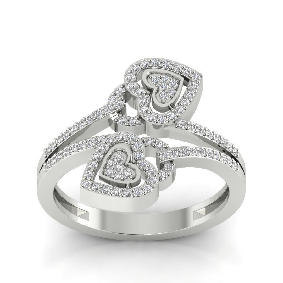 Solitaire Engagement Heart Ring 3D print model_14