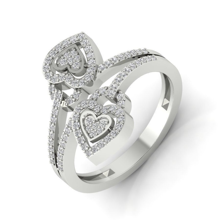 Solitaire Engagement Heart Ring 3D print model_13