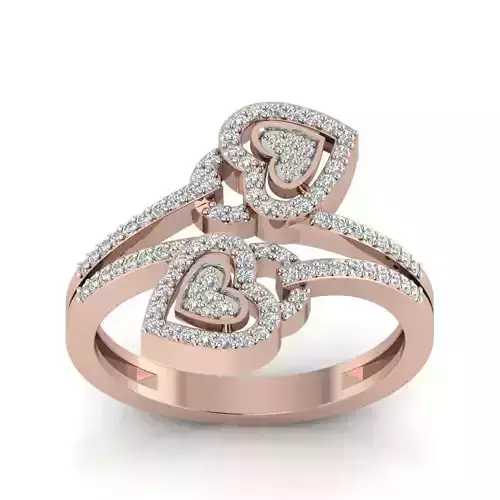 Solitaire Engagement Heart Ring 3D print model