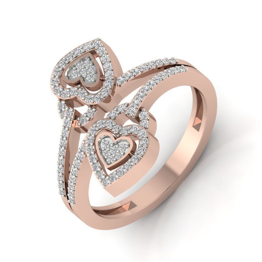Solitaire Engagement Heart Ring 3D print model_8