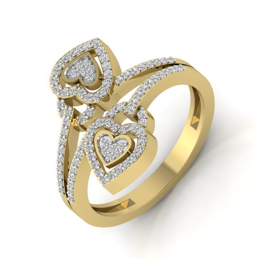 Solitaire Engagement Heart Ring 3D print model_1