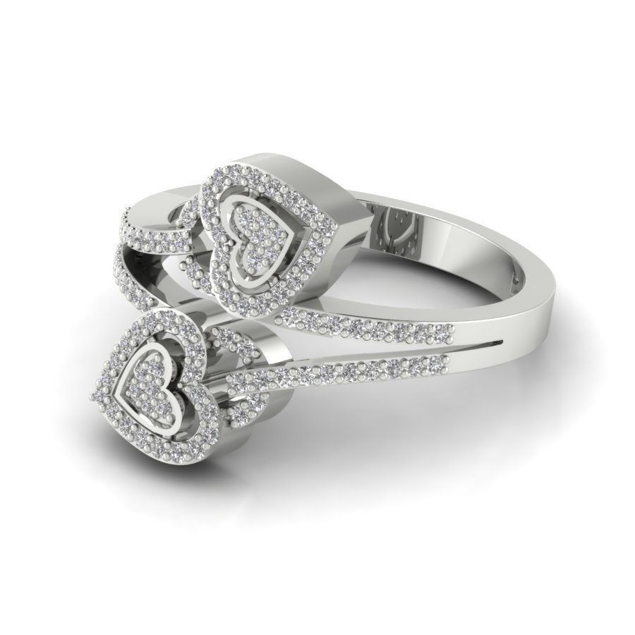 Solitaire Engagement Heart Ring 3D print model_7