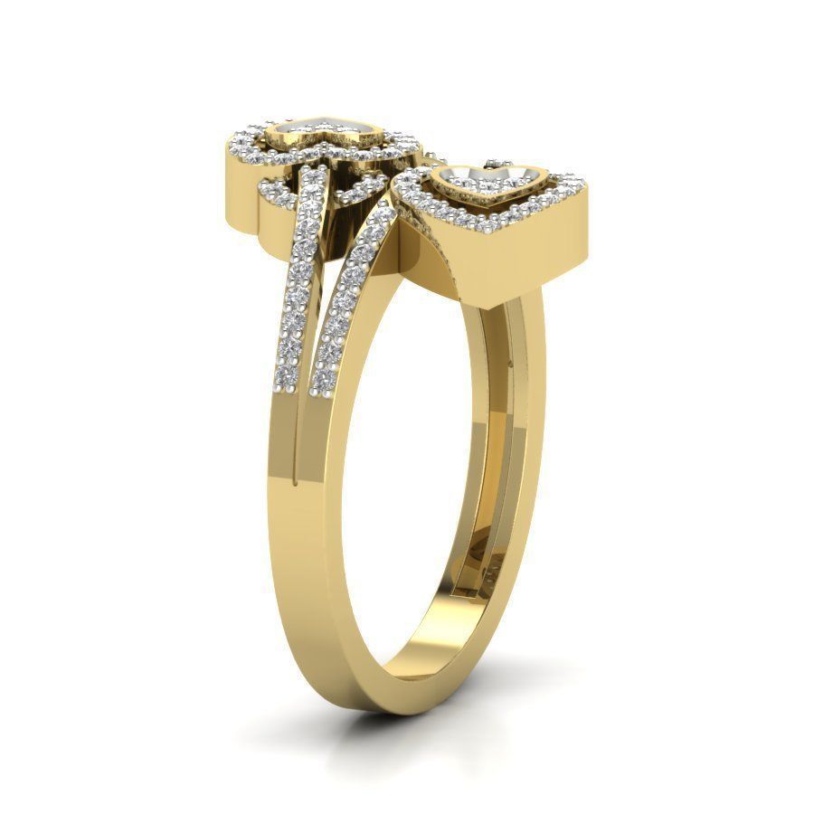 Solitaire Engagement Heart Ring 3D print model_4