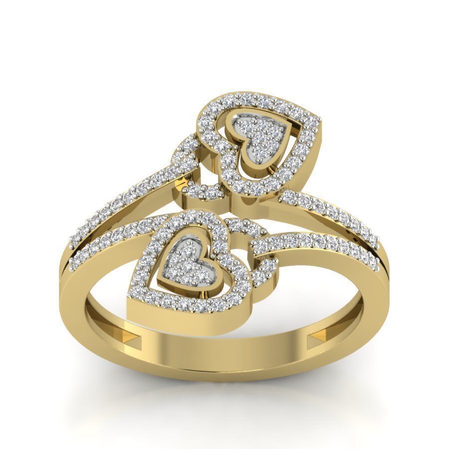 Solitaire Engagement Heart Ring 3D print model_2
