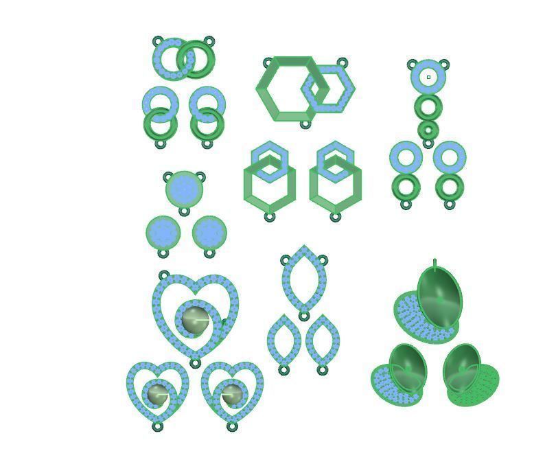 PENDANT EARRING SET  3D print model_1