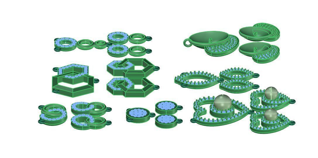 PENDANT EARRING SET  3D print model_2