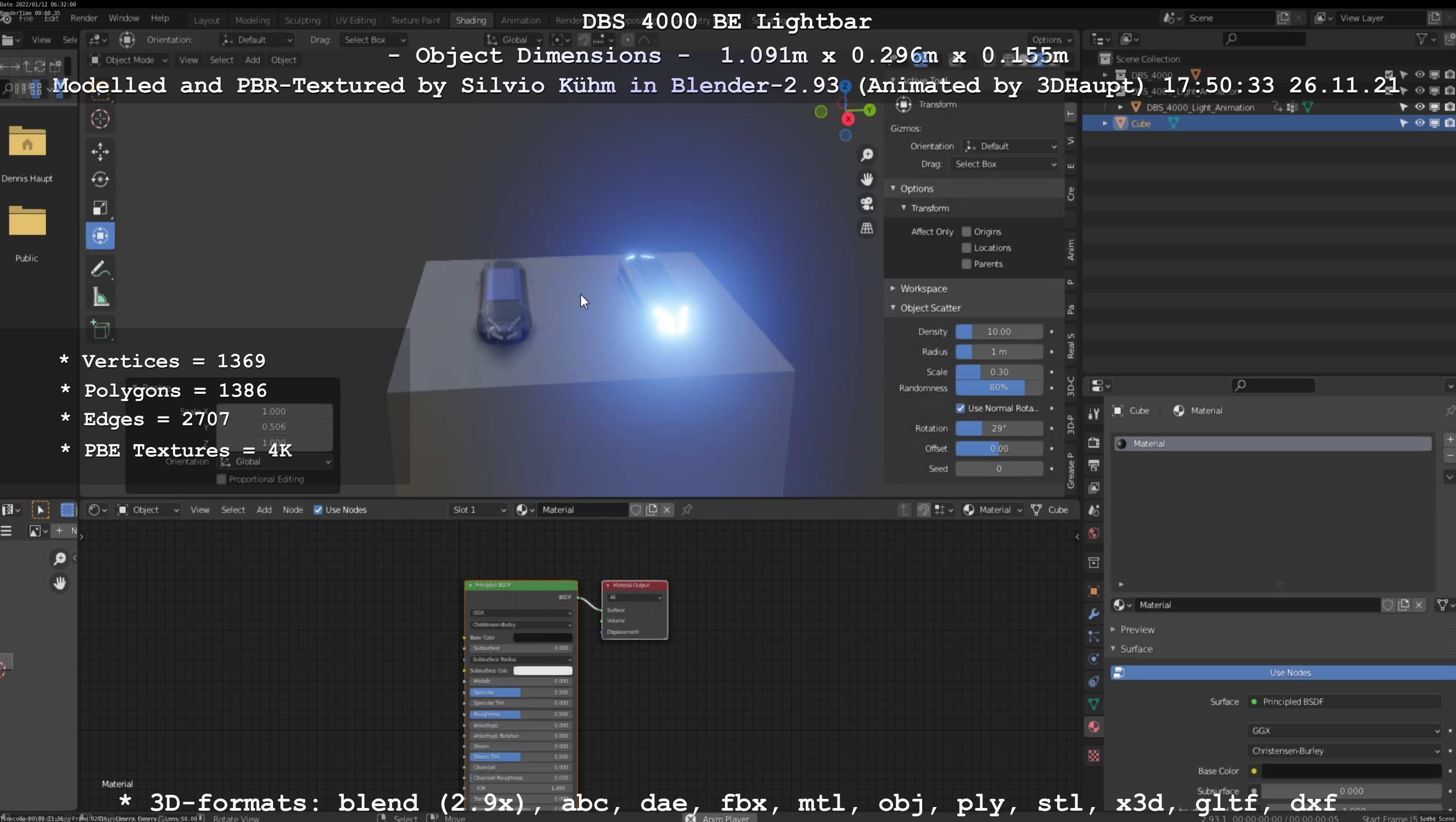 Animated DBS 4000 BE Lightbar Low-poly 3D model_84