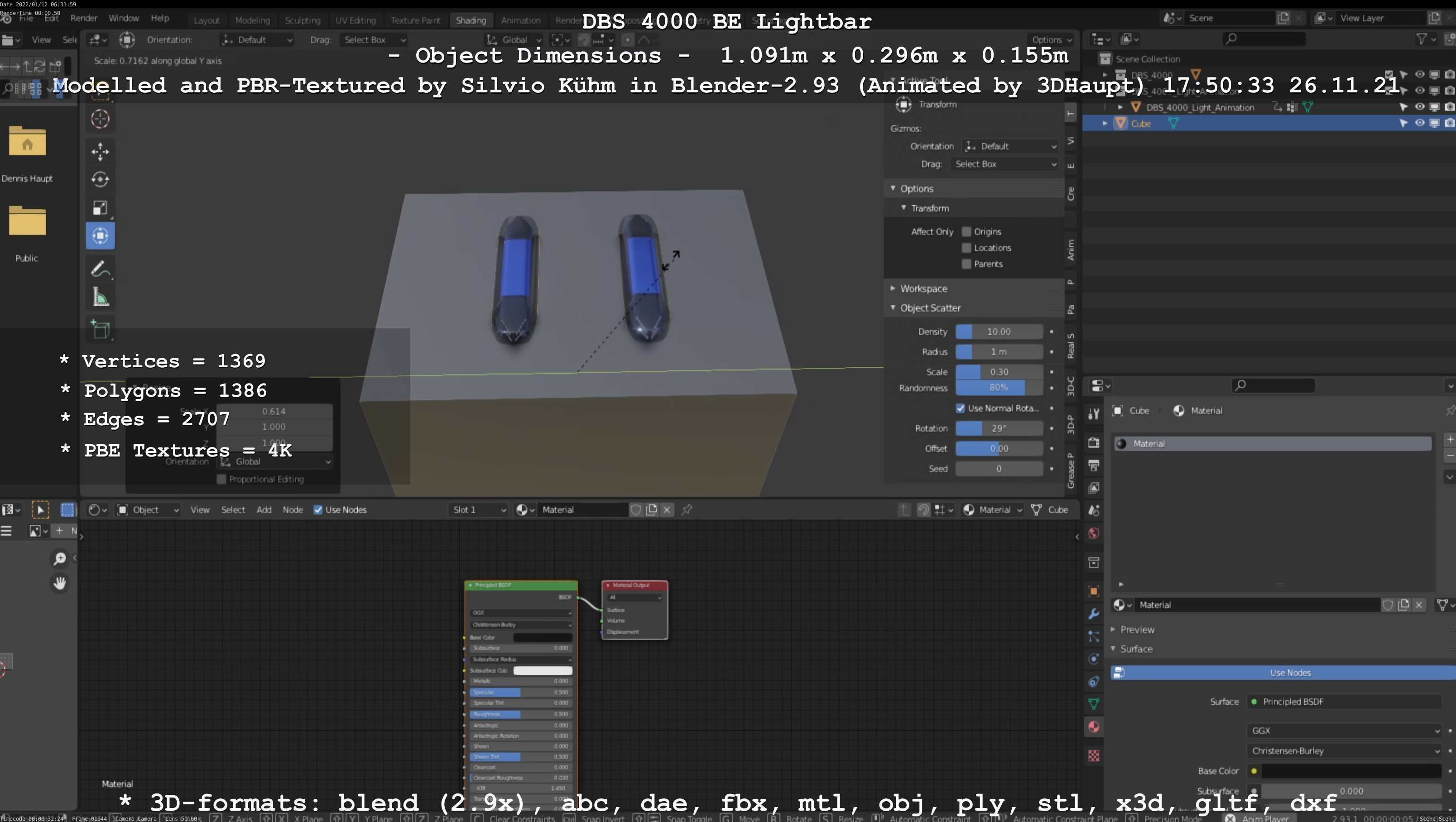 Animated DBS 4000 BE Lightbar Low-poly 3D model_82