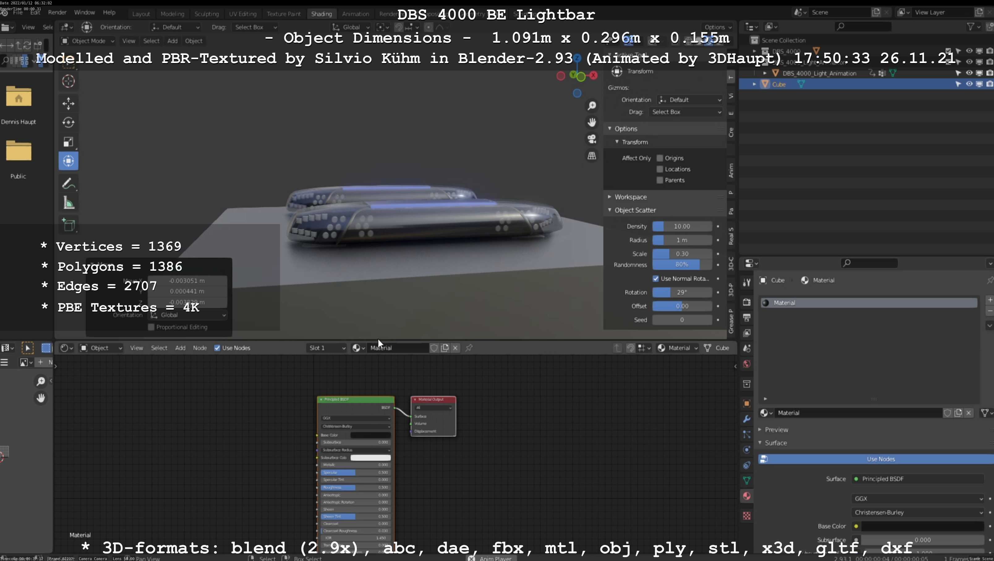 Animated DBS 4000 BE Lightbar Low-poly 3D model_146