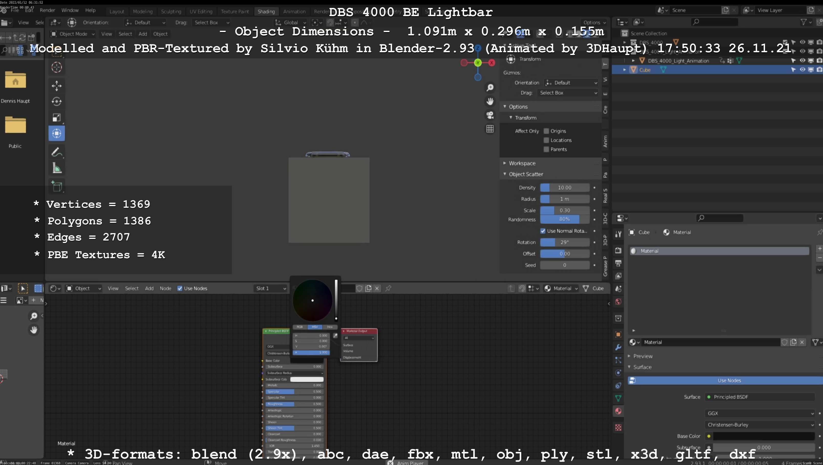 Animated DBS 4000 BE Lightbar Low-poly 3D model_69