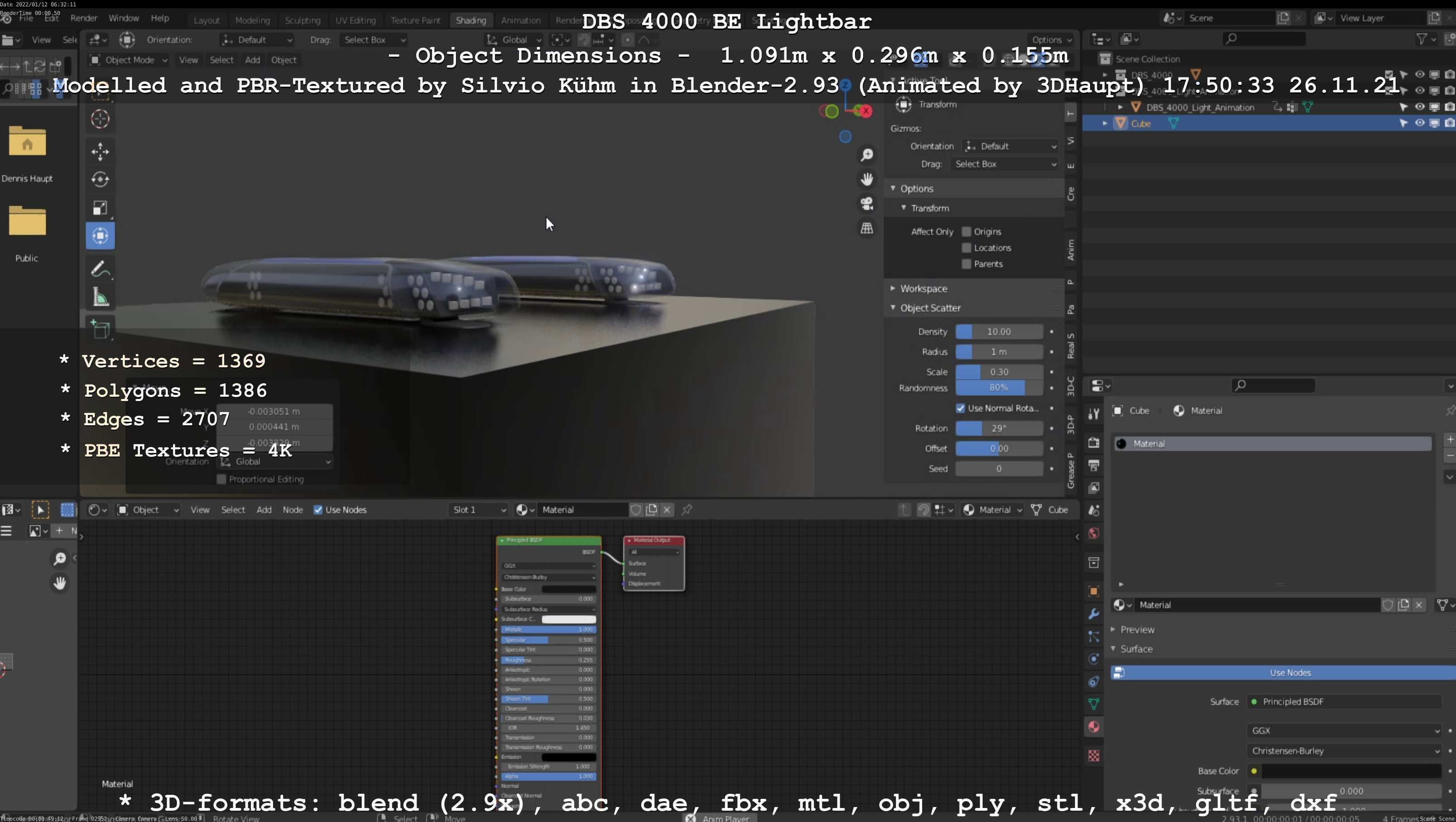 Animated DBS 4000 BE Lightbar Low-poly 3D model_94