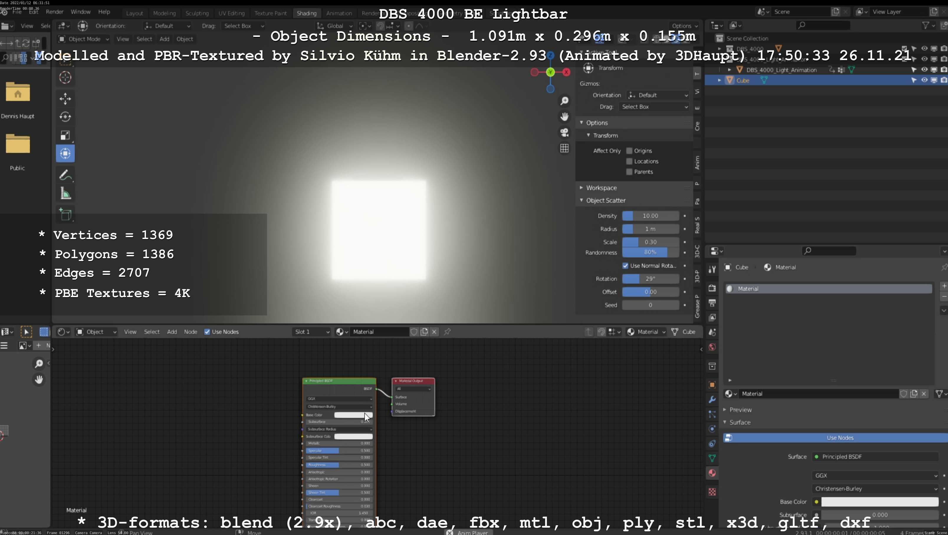 Animated DBS 4000 BE Lightbar Low-poly 3D model_67