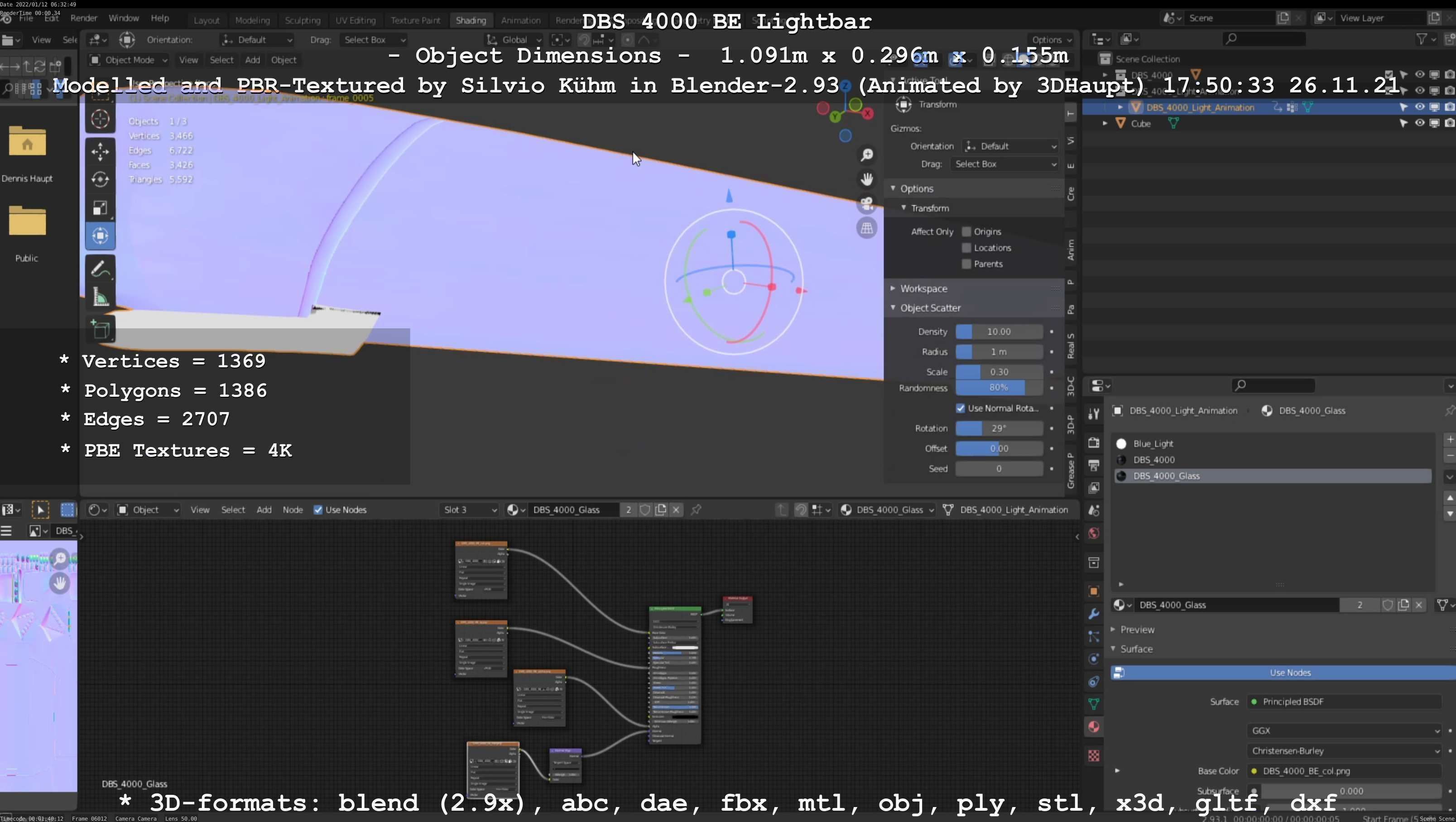 Animated DBS 4000 BE Lightbar Low-poly 3D model_125