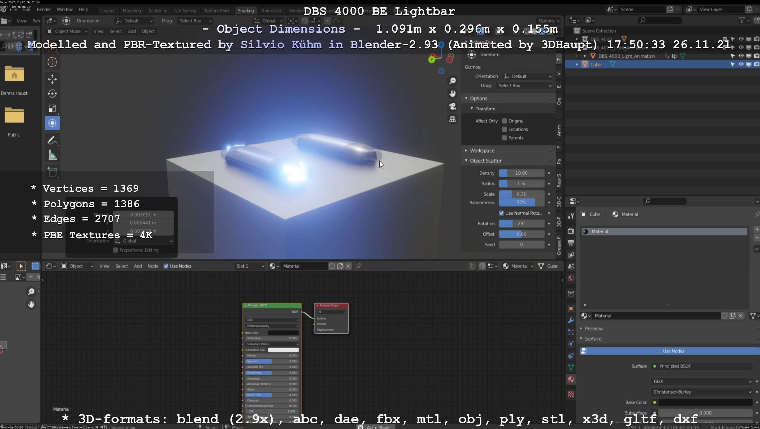 Animated DBS 4000 BE Lightbar Low-poly 3D model_42