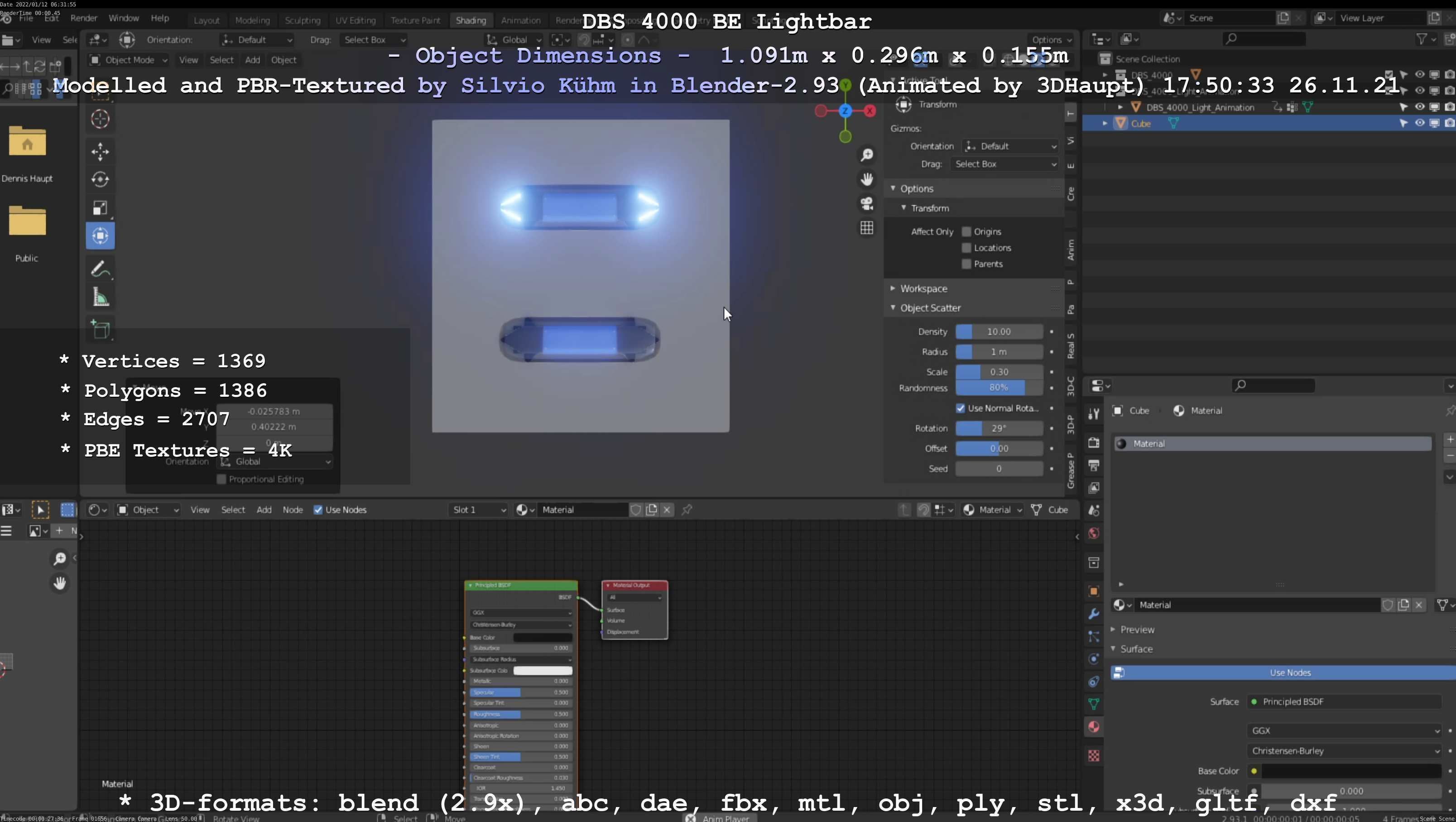 Animated DBS 4000 BE Lightbar Low-poly 3D model_79
