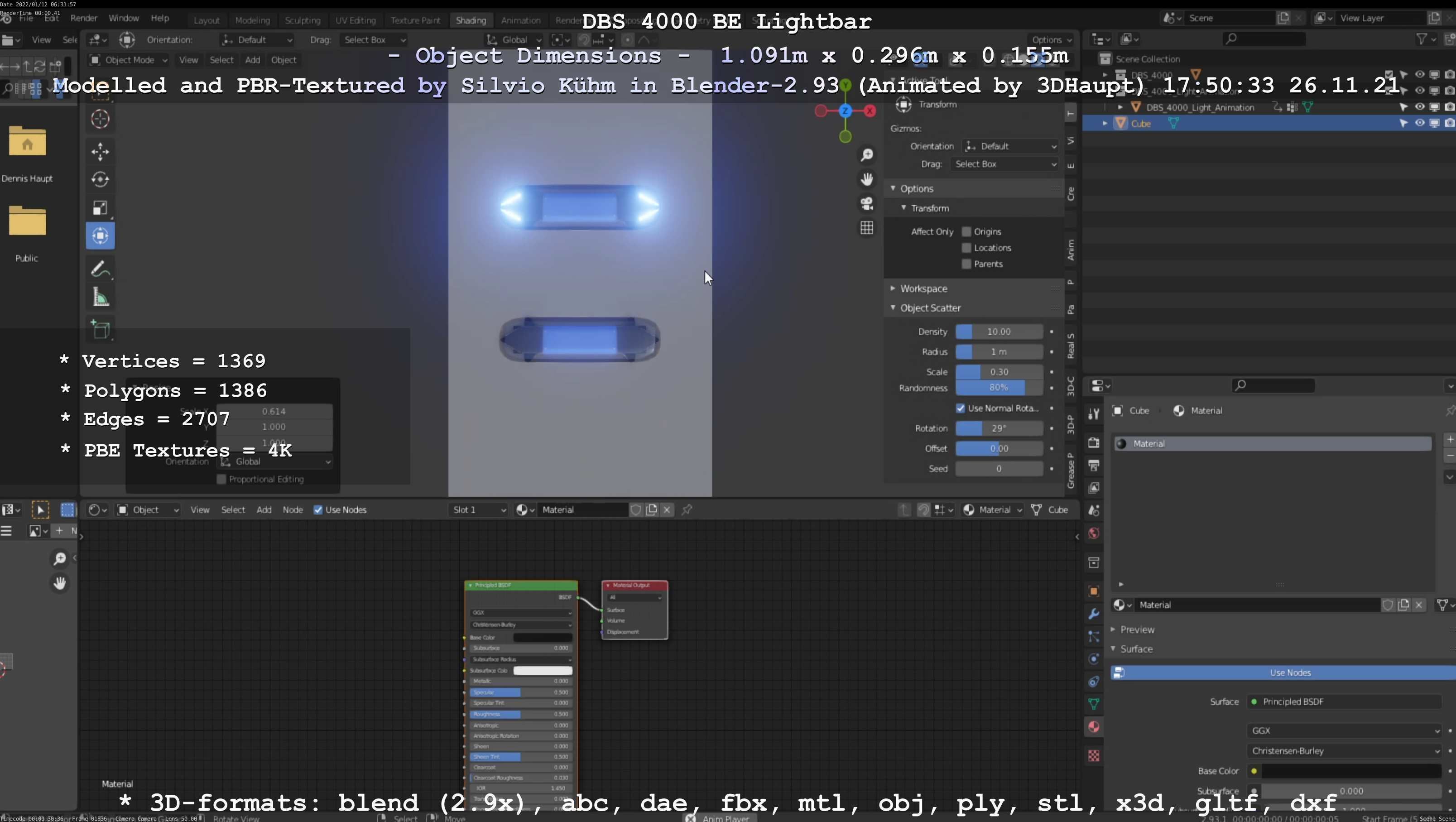 Animated DBS 4000 BE Lightbar Low-poly 3D model_77