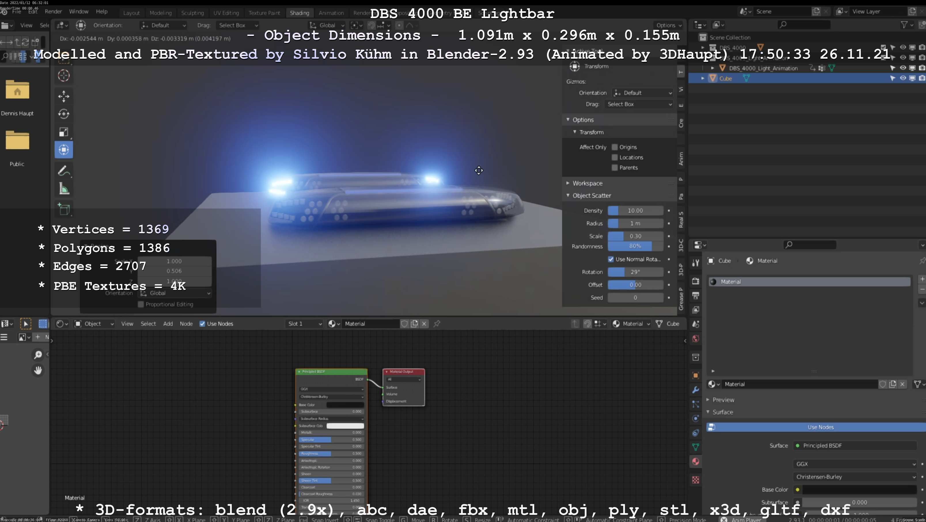 Animated DBS 4000 BE Lightbar Low-poly 3D model_87