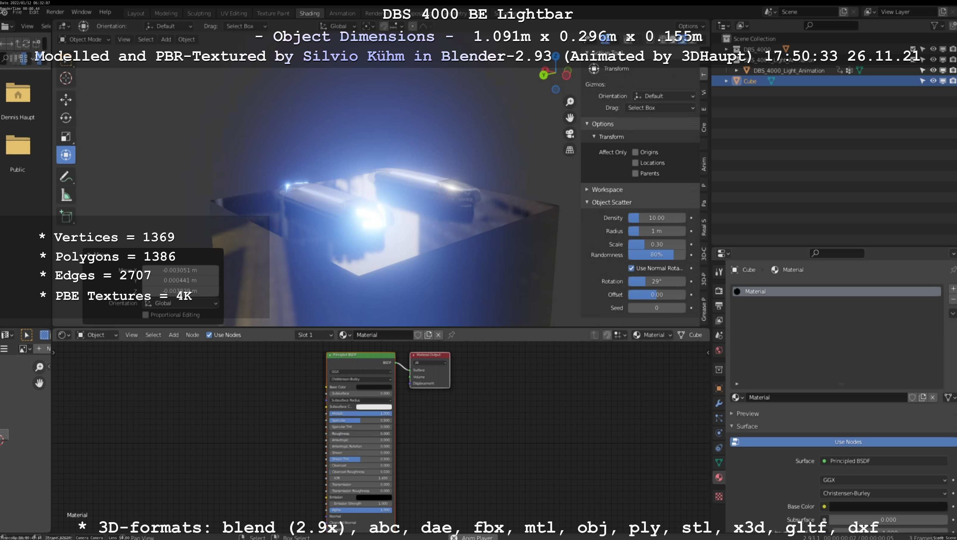 Animated DBS 4000 BE Lightbar Low-poly 3D model_88