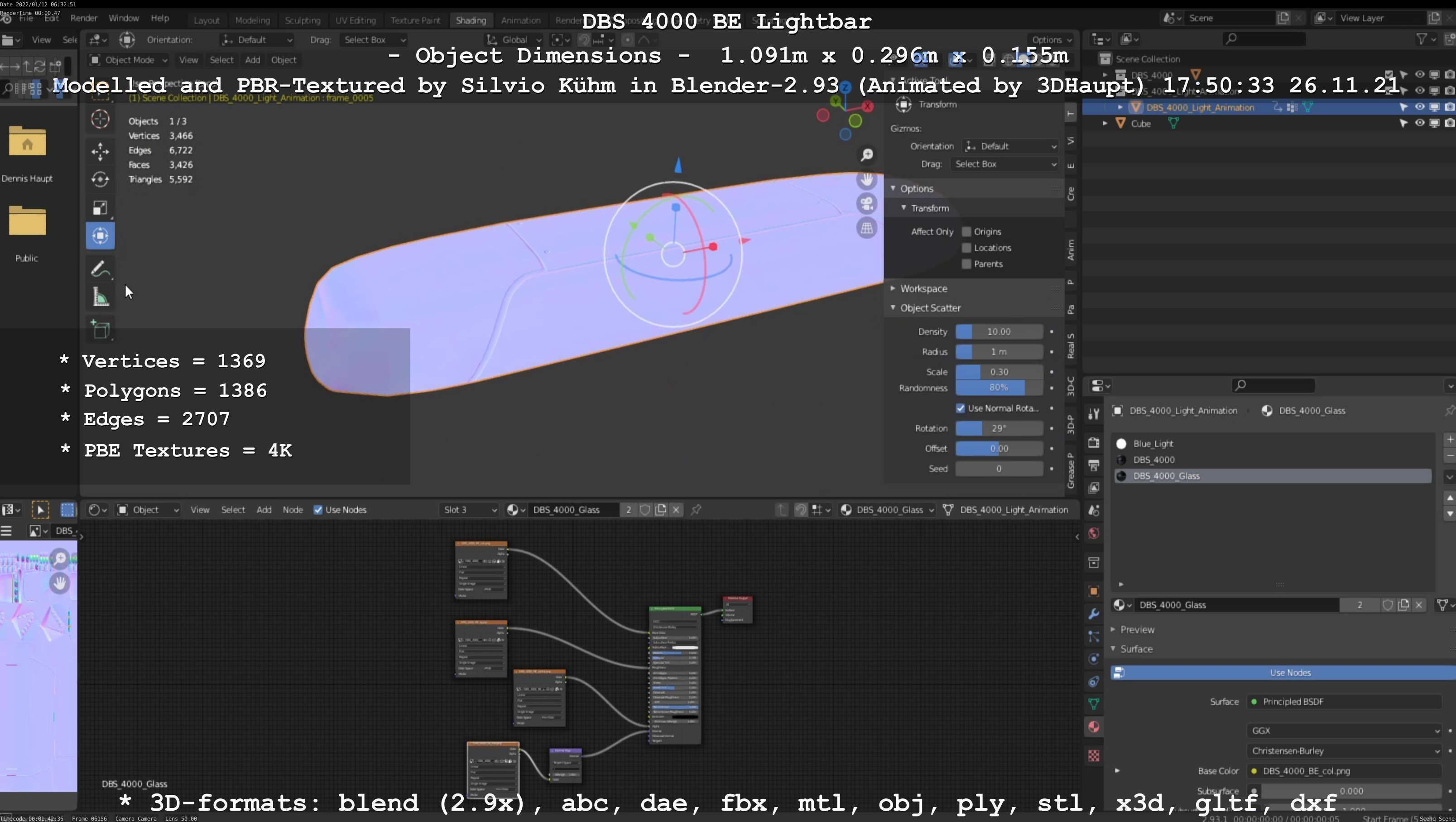 Animated DBS 4000 BE Lightbar Low-poly 3D model_143