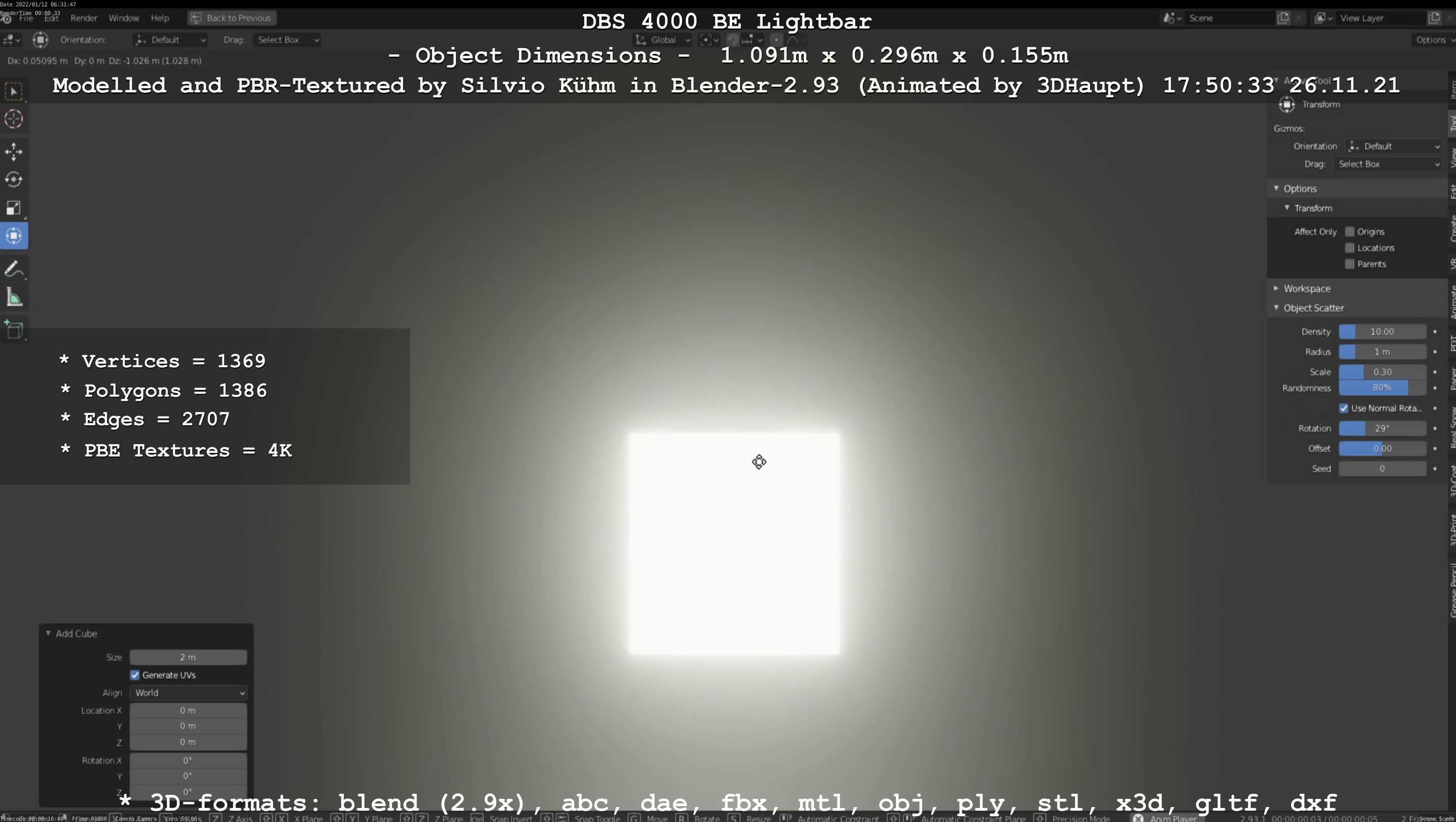 Animated DBS 4000 BE Lightbar Low-poly 3D model_64