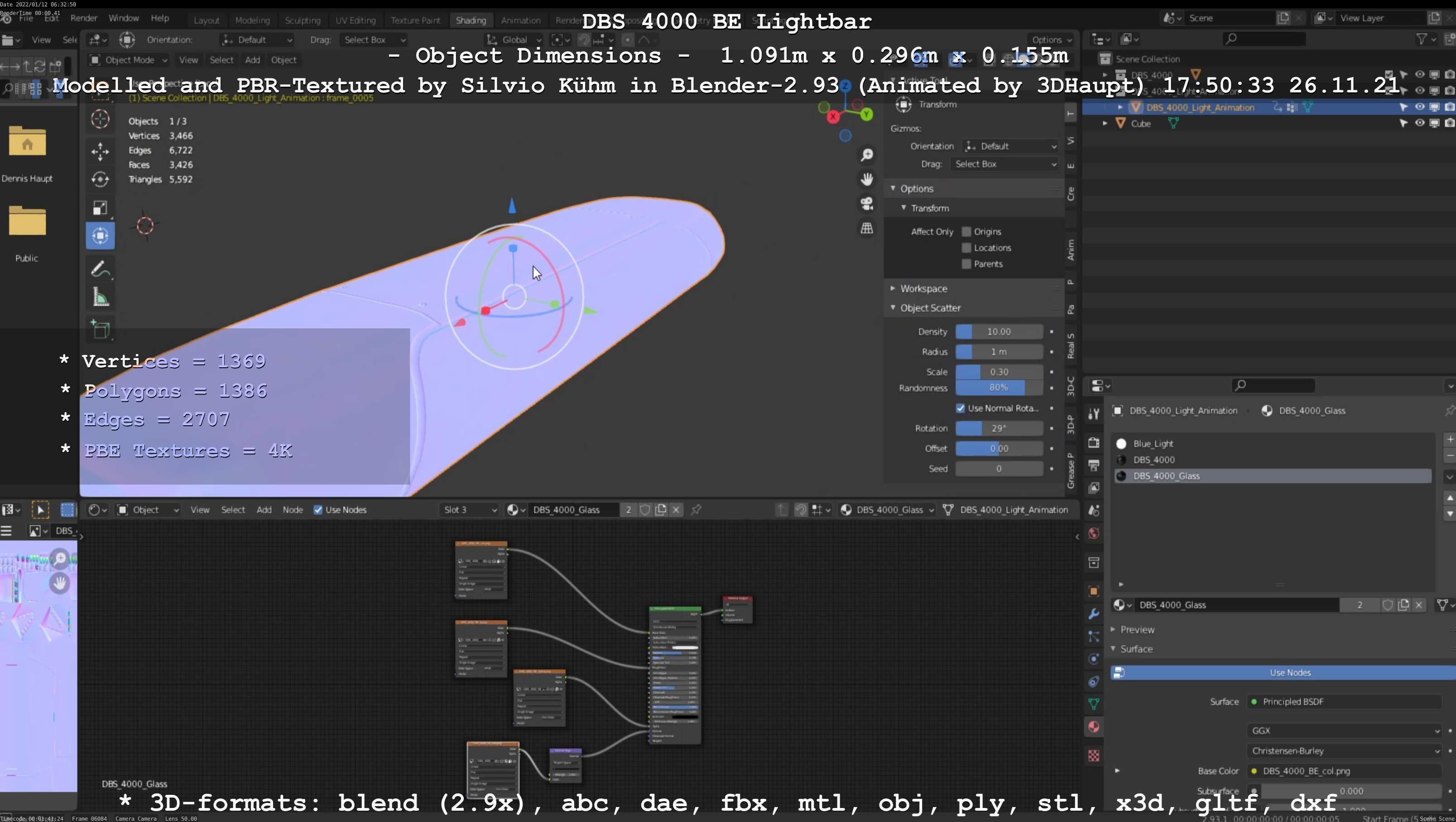 Animated DBS 4000 BE Lightbar Low-poly 3D model_130