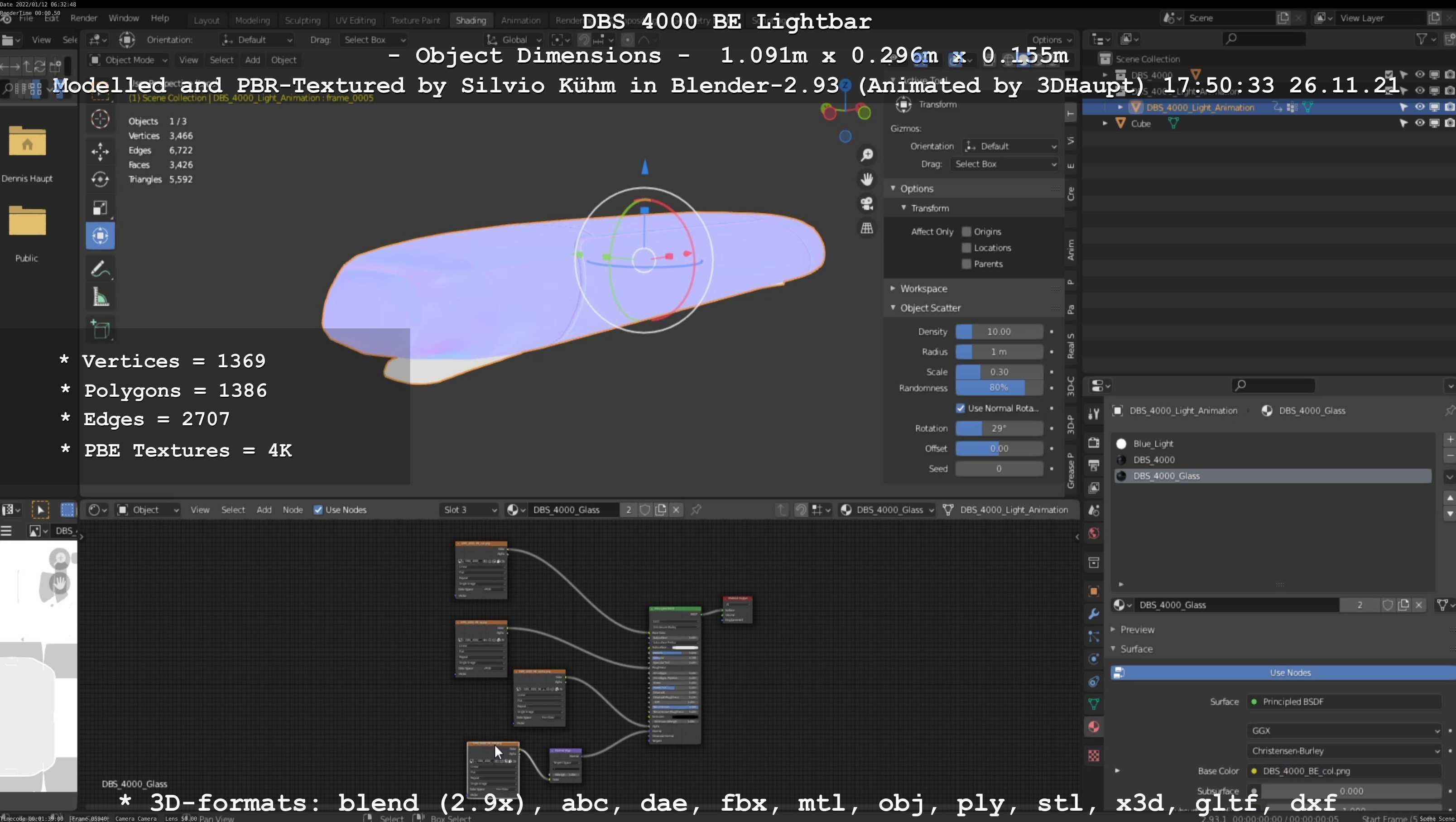 Animated DBS 4000 BE Lightbar Low-poly 3D model_137